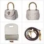 Custom Luxury Exotic Small Genuine Snakeskin Snake Skin Leather Women Bamboo Handle Shoulder Crossbody Bags Purses Handbags