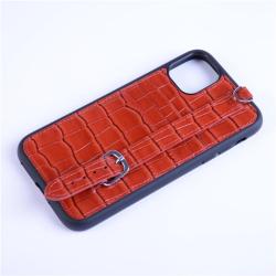 OEM ODM Capa De Celular Genuine Leather Mobile Cell Phone Case Cover for iphone 13 14 pro max  Wrist Strap Long Strap Crossbody
