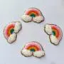 Self-adhesive Chenille Pearl Letter 26 Full Alphabets Vowel Monogram Rainbow Flight Patch Glitter Embroidery Chenille Patches