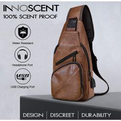 Factory Custom Logo Pu Leather Stash Carbon Lining Locking Smellproof Purse Herb Smell Proof Fanny Pack Bag With Lock