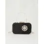 Good quality box clutch bag metal handle handbags glitter fabric shiny rhinestone flower purse tassels evening bag