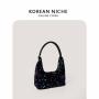 New Polyester Sequins Hardness Moderate Handbags Four Seasons Versatile Hand Shoulder Bag