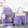 Student backpack new school bags female large capacity Korean style five sets of student schoolbag outdoor travel shoulder bags