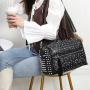 top selling ladies handbag women bag leopard print material hand bag for women high-capacity diamond rivet ladies bag supplier