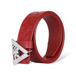 High quality genuine leather belt emboss men's leather belt real leather pin buckle belt