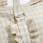 Fashion Cute Nude Green Blue Lilac Pink Large Capacity Gingham Ruffle Handbag Luggage Bags Travel Garment Duffel Gym Duffel Bag