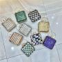 Luxury acrylic  Crystal Square Evening Bags Glass Wedding Clutch Party Purse Colorful Blue Grey Customized Bridal Minaudere