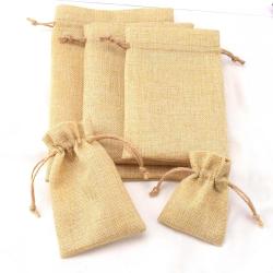 Eco-friendly Natural Jute Burlap Hessian Drawstring Pouch Hig Quality Candy Wedding Favor Gift Linen Jute Bag