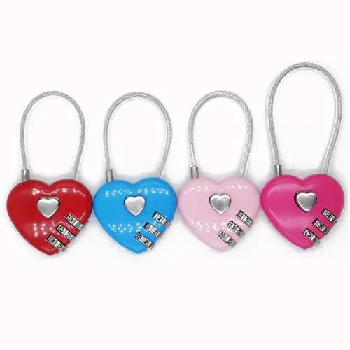 KBW389 Hot Selling Wire Rope Combination Lock Aluminum Luggage Combination Lock Wholesale Wedding Love Lock