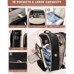 Waterproof 40L Carry on Travel Essentials Bag with 3 Packing Cubes TSA-friendly Large Travel laptop Backpack for Women & Men