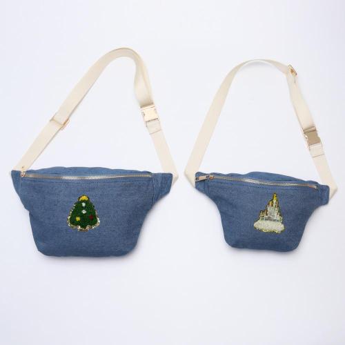 Personalized Denim Fanny Pack Cross body Waist Chest Bags Women Men Bumbags Custom Waist Belt Denim Bag Crossbody Bag