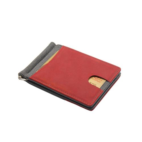 Custom LOGO slim wallet US Custom hot-selling rfid genuine leather men money clip wallet