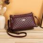 2024 Women's Fashion Crossbody PU Bag Embroidered Diamond Checkered Portable Shoulder Bag E-commerce Wholesale Lady Style