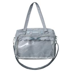 LOW MOQ Custom Design Ita Shoulder Bags Transparent Tote Ita Bags Hand Bags With PVC Clear Window