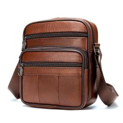 HR731 Men Bag Cow Genuine Leather Briefcase Handbag Single Shoulder Crossbody Bag Business Vertical Messenger Bag