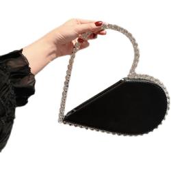CCF647 High End Evening Messenger Clutch Bag PU Diamonds Love Heart Evening Bags Luxury Handbags For Party  Clutch Purses