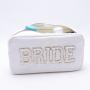 Keymay RTS NO MOQ Bride With Words Embroidered Makeup  Clear Toiletry Bag Cosmetic Bag Zipper Cosmetic Bags & Cases