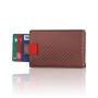 Leather Men Wallet Ultra Slim Carbon Fiber Leather Mens RFID Blocking Money Clip Wallet