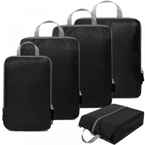 Custom Logo Luxury 4/5 Pcs Compression Packing Cubes Travel Storage Expandable Luggage Organizer Bags Set