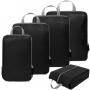 Custom Logo Luxury 4/5 Pcs Compression Packing Cubes Travel Storage Expandable Luggage Organizer Bags Set