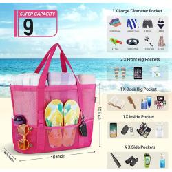High Quality Large Beach Pool Mesh Tote Bag Women Tote Travel Beach Picnic Bag Beach Shoulder Shopping Bag