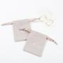 Wholesale Small Cotton Linen Gift Cosmetic Bag Drawstring Cotton Muslin Dust Cosmetic Pouch