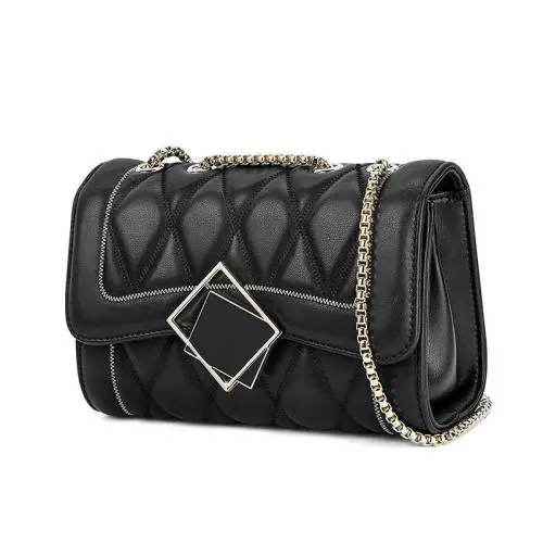 Lock Chain Diamond Shoulder Messenger Bags Elegant Female Small Square Bag Leather Women Handbags Ladies