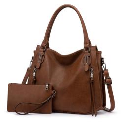 2022 Realer wholesale ladies shoulder bag Large waterproof casual gift Hobo bag Bucket Purses PU Leather 2pcs women handbags