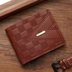 2024 New Men's Short Business Wallet Factory Direct Luxury Multi-Card Horizontal Position Waterproof Open Closure Type