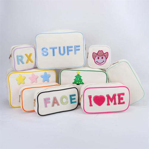 Keymay New Design Popular S M L XL Multi-color Personalized Letter custom Canvas Makeup Bag Canvas Pouch Canvas Cosmetic Bag