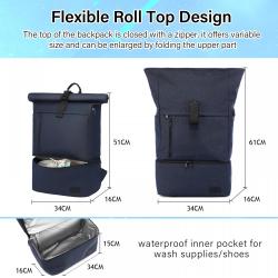 LOVEVOOK Wholesale rolltop Eco-friendly Waterproof Backpack Trendy Anti Theft Scool Bag with USB College Laptop Rucksack Herren