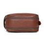 Premium leather travel pouch makeup bag toiletry bag customized with logo genuine leather men's cosmetic bag