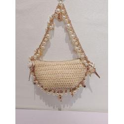 Custom 2024New Beach Holiday Travel Tote Bag Conch Star Straw Woven Shoulder Bag Fairy Underarm Handbag
