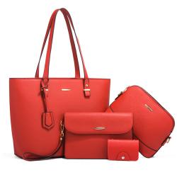 Hot Sales Sac A Main Femme With 4pc Luxury Set Bags Shoulder Bags Pu Leather Handbag For Women