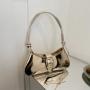Fashion small women's bag simple solid color texture women's shoulder bags 2024 new fashion leisure underarm bag