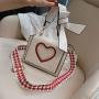 Hot sale cute pink color girls shoulder bag custom lolita stylish leather heart design women hand bag