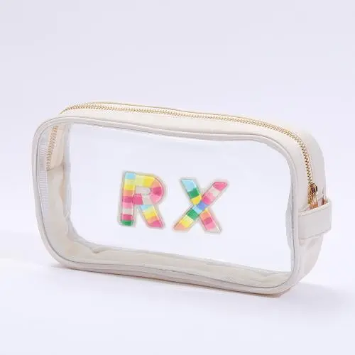 Keymay Wholesale Portable Clear Zipper Pvc Plastic Cosmetic Bag With Handle Women Transparent Makeup Bag