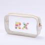 Keymay Wholesale Portable Clear Zipper Pvc Plastic Cosmetic Bag With Handle Women Transparent Makeup Bag