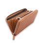 Weaved wallet with logo emboss genuine leather weaved long wallet with men