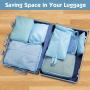 Classical Storage Bag Waterproof Smooth Polyester Drawstring Pouch Luggage Organizers Packing Cubes Set 8 Pcs For Travel