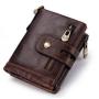 OEM280 Cowhide Genuine Leather Men Wallet Coin Purse Small Mini Card Holder Vintage Hasp Men Wallets RFID Blocking Slim Wallet