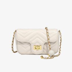 2024 sling bag women shoulder bags luxury fashion vegan leather crossbody bag with chain and embroider pattern