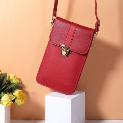 Wholesale Summer New Fashion Lady's Multi-Layer Solid Color Mini Mobile Phone Bag for women Soft Leather Simple Design