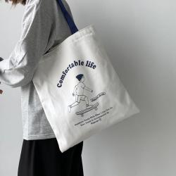 High quality custom printed organic cotton canvas tote bag women's handbag bag