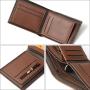 ZR505 Men Short Wallet Card Holder RFID Card Positions Case Frosting Purse Retro Money Clip Billfold Dollars PU Open Wallet