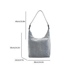 Fashionable Solid Color Jeans Fabric Large Capacity New Design Versatile Shoulder Bag