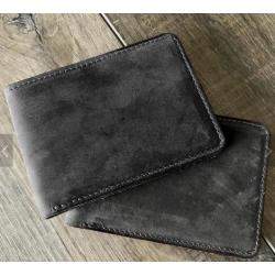 Custom Crazy Horse Men Card Holder Wallet Bifold Genuine Leather Carteras Mujer High Quality Cartera De Hombre