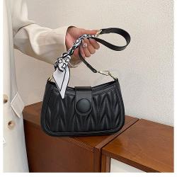 Silk scarf bow crossbody women's bag 2024 new fashion embroidery shoulder bag handbag ladies bags