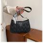 Silk scarf bow crossbody women's bag 2024 new fashion embroidery shoulder bag handbag ladies bags
