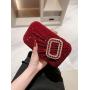 Luxury Red Crystal Clutch Bags Fashion Velvet Rhinestone Evening Bags For Party